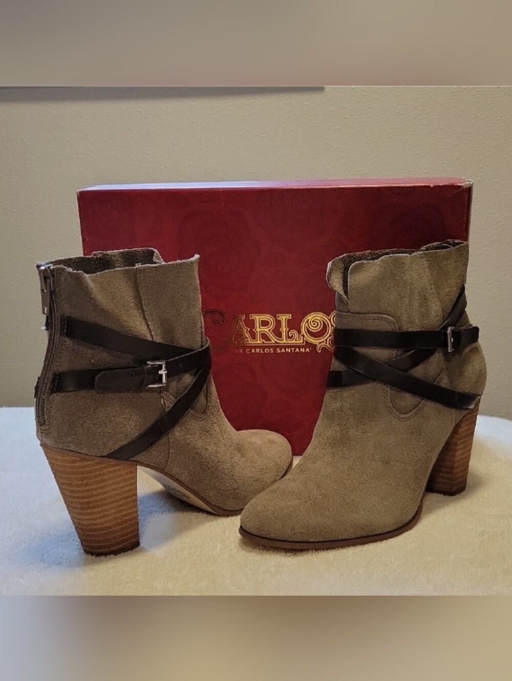 Carlos Santana "Miles", Women's Tan Ankle Booties, NIB
